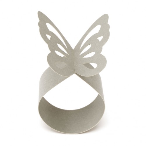 OEM - 50Pcslot Butterfly Bulk Paper Napkin Rings And Holders Silver