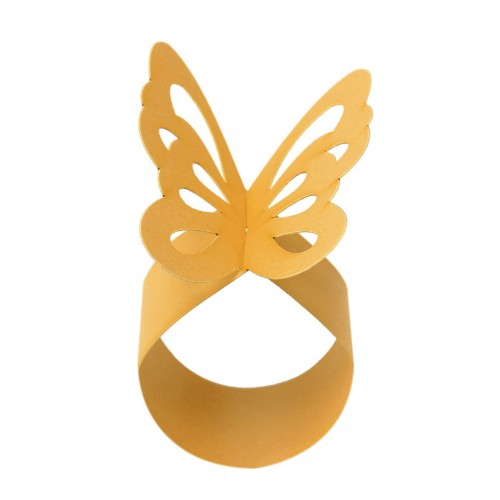 OEM - 50Pcslot Butterfly Bulk Paper Napkin Rings And Holders Yellow